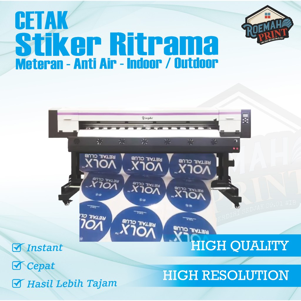 Cetak Stiker Vinyl Ritrama Meteran Waterproof