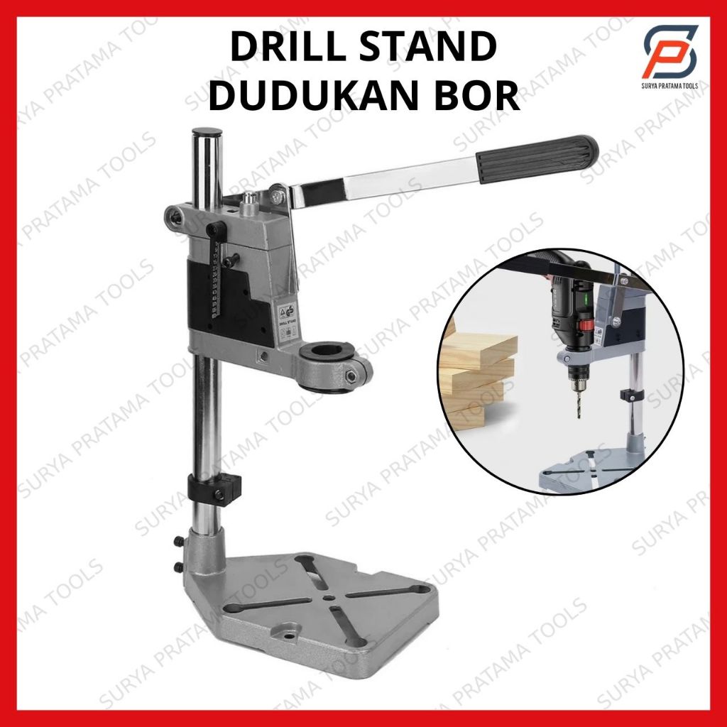 Alat Dudukan Mesin Bor Listrik 10mm 13mm Stand Bor Drill Dudukan Bor Tangan Aluminium Base