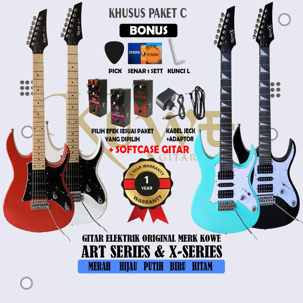 Gitar Listrik Merk kowe original Gitar X-SERIES & ART SERIES