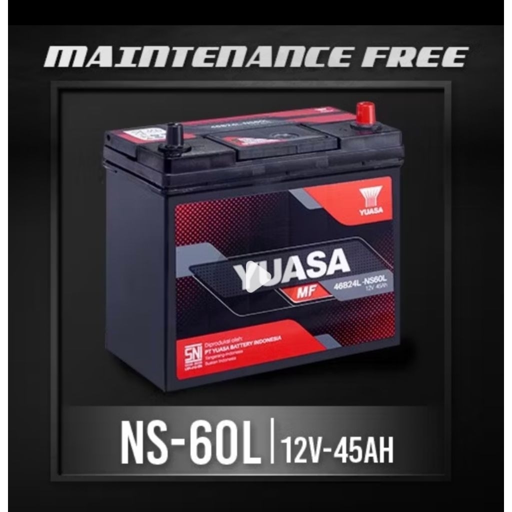 AKI BATERAI KERING YUASA NS60L/46B24L 45AH MOBIL LIVINA CALYA SIGRA FREE MAINTENANCE