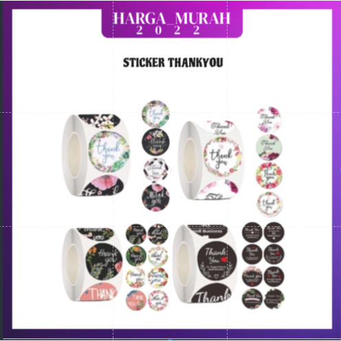 STICKER THANK YOU 1 ROLL KARAKTER LUCU / STIKER UCAPAN TERIMAKASIH