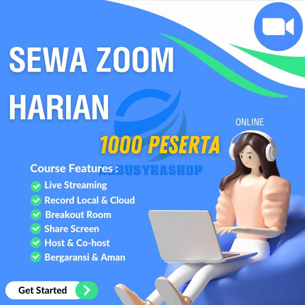 SEWA ZOOM HARIAN 1000 PESERTA 1 HARI FULL UNLIMITED GARANSI