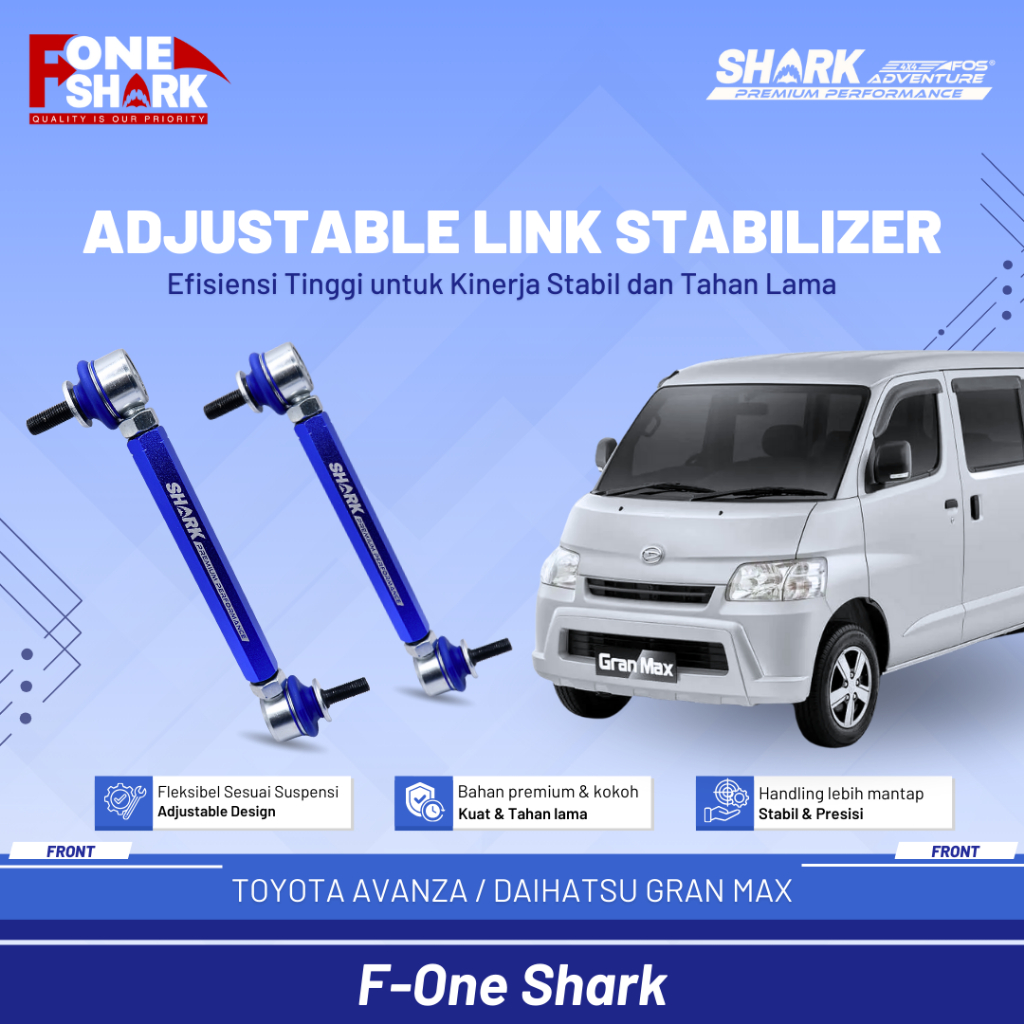 F-One Shark FOS Front Sway Bar Link Stabilizer Link Stabil Adjustable ADJ Toyota Avanza / Gran Max P