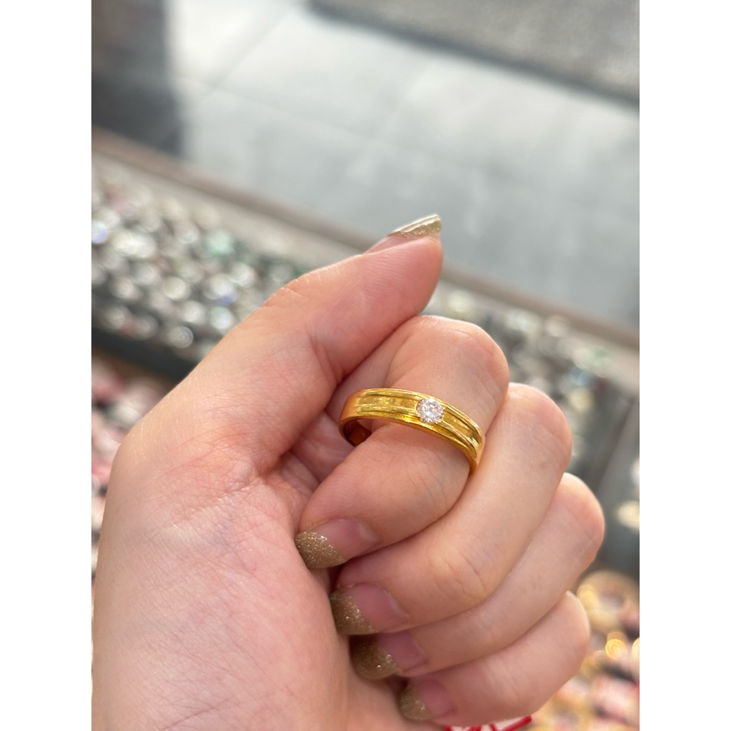Cincin Polos Emas Mata Satu 3.28 Gr