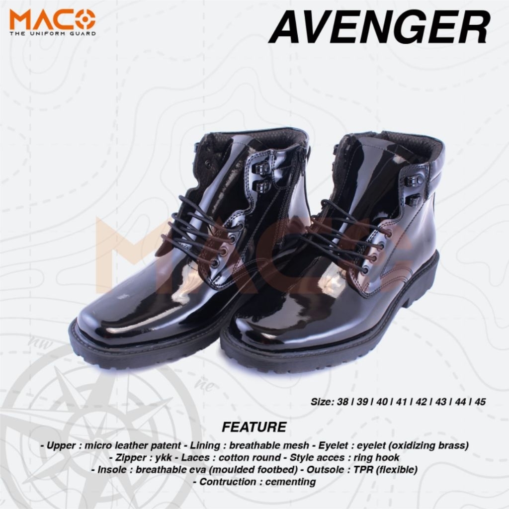 SEPATU PDH PANTOFEL KILAP SECURITY POLRI TNI