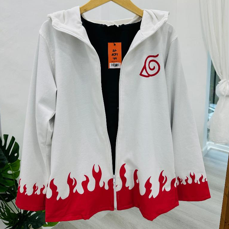 Jaket Jubah Outer Minato Namikaze Anime Manga Naruto Shippuden Wibu Otaku Konoha Cosplay Ninja