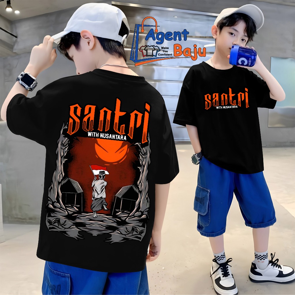 KAOS DAKWAH ANAK LAKI LAKI USIA 8-16 TAHUN BAHAN COTTON COMBED 30S PREMIUM KAOS ANAK SANTRI