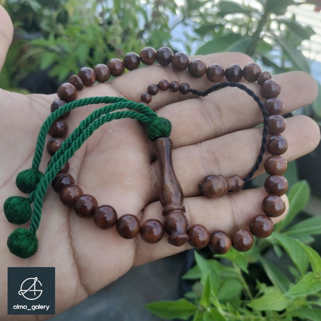 GALERY_ALMA tasbih muslim 33 butir kayu kaokah kayu kokah