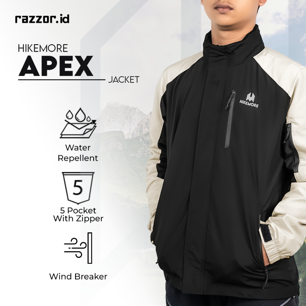 Jaket Tebal Windbreaker / Jaket Outdoor Gunung Hikemore Apex