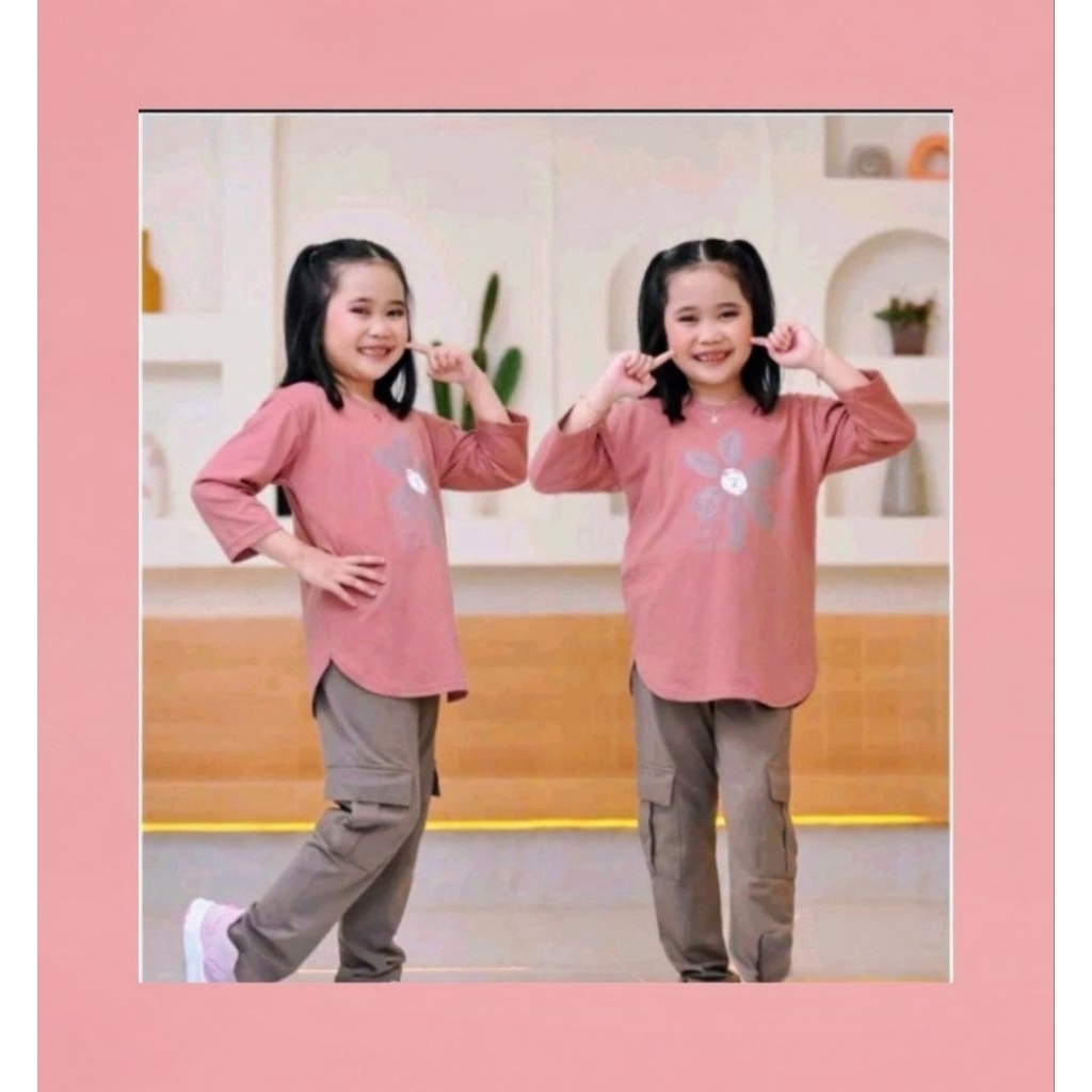 Setelan Anak Perempuan Kekinian/Setelan Anak Perempuan Lengan Panjang/Setelan Anak Perempuan Cargo/S