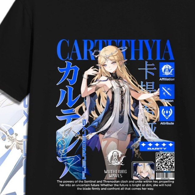 KAOS CARTETHYIA WUTHERING WAVES WUWA Kaos Fleurdelys Kaos Distro Anime Game Unisex Pria Wanita Atasa