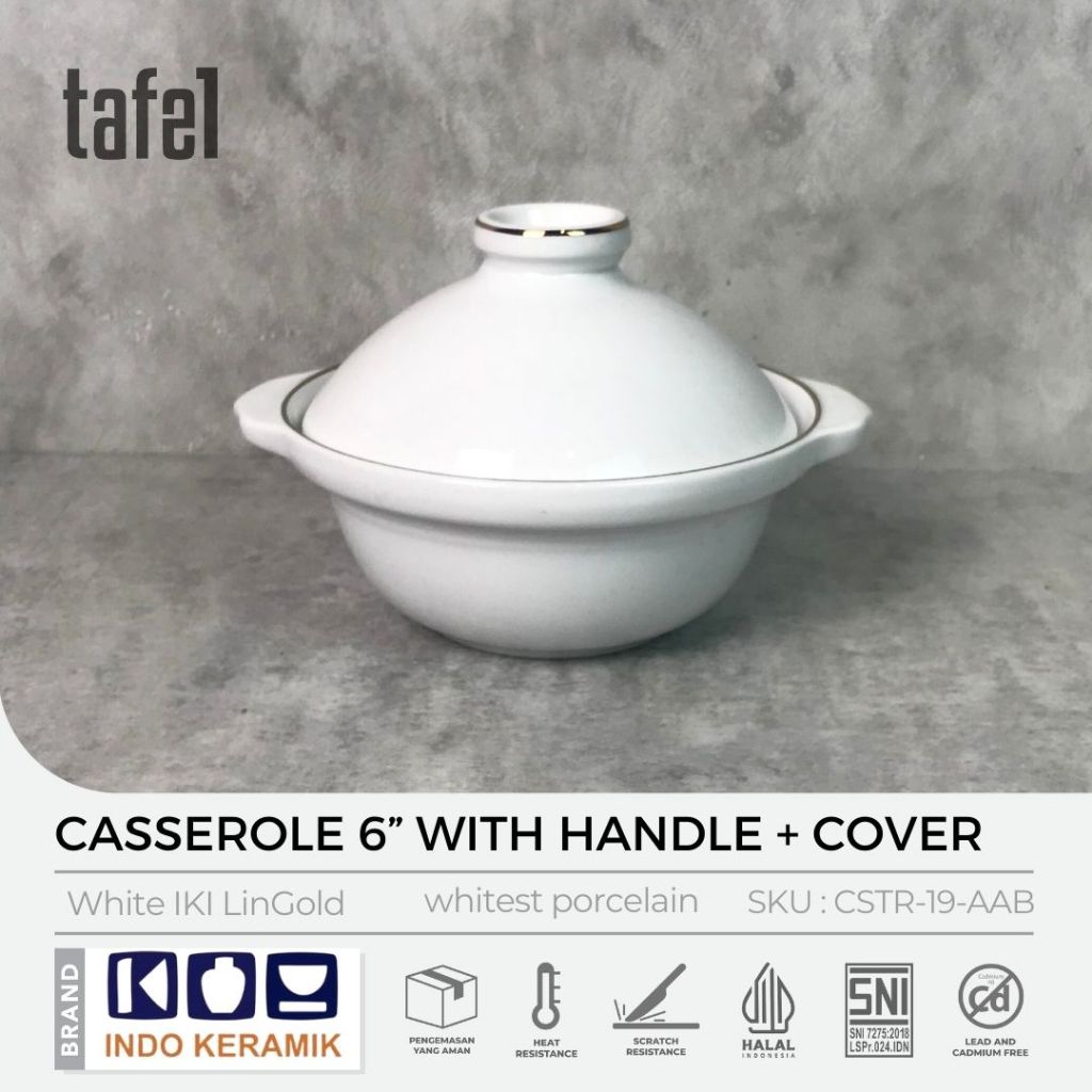 INDO KERAMIK Mangkok Saji Keramik Casserole HORECA 18 cm