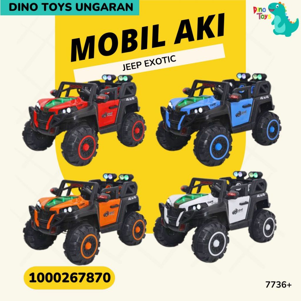 MOBIL AKI ANAK JEEP EXOTIC 7736+ ban karet eva dino toys ungaran MOBIL AKI SEMARANG