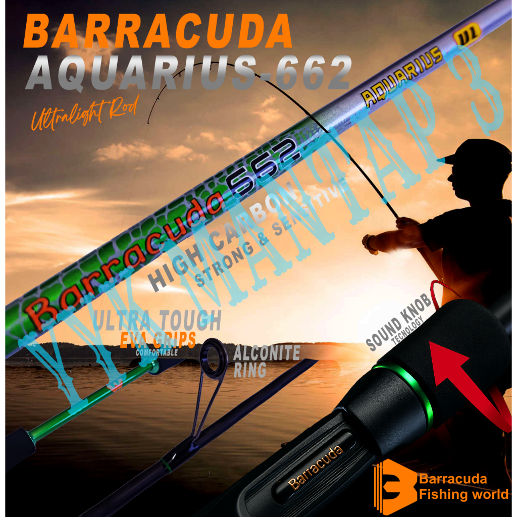 Joran Ultralight Barracuda Aquarius | Braiding Tech, Alconite Guide, Ultra Tough EVA UL - 662 MANTAP