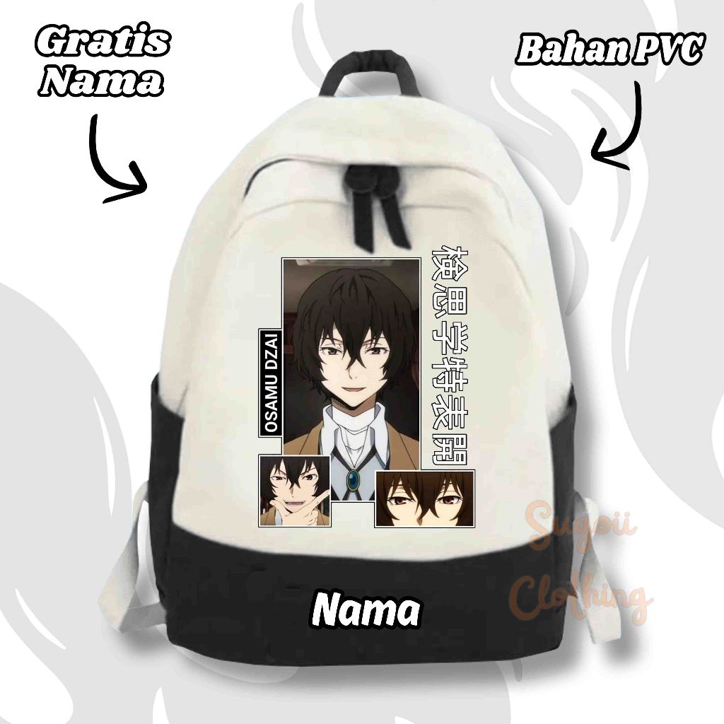 Tas Ransel Anak Anime Bungo Stray Dogs Osamu Dazai Dzai Backpack Tas Sekolah Anak Terbaru 228