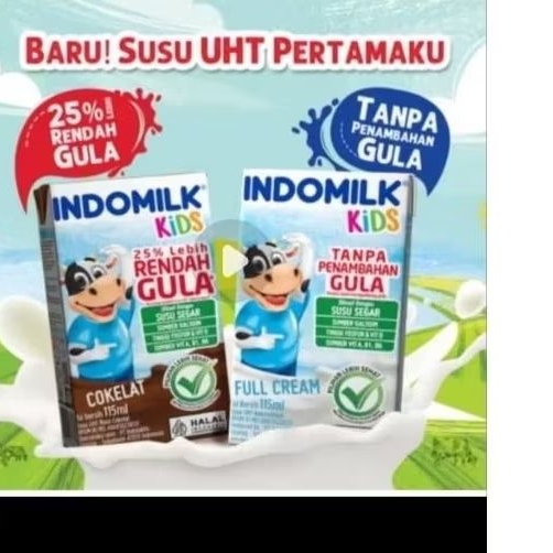 

Indomilk UHT 40x115ml Rasa Fullcream tanpa gula coklat rendah gula Exp 2026 Ready siap kirim