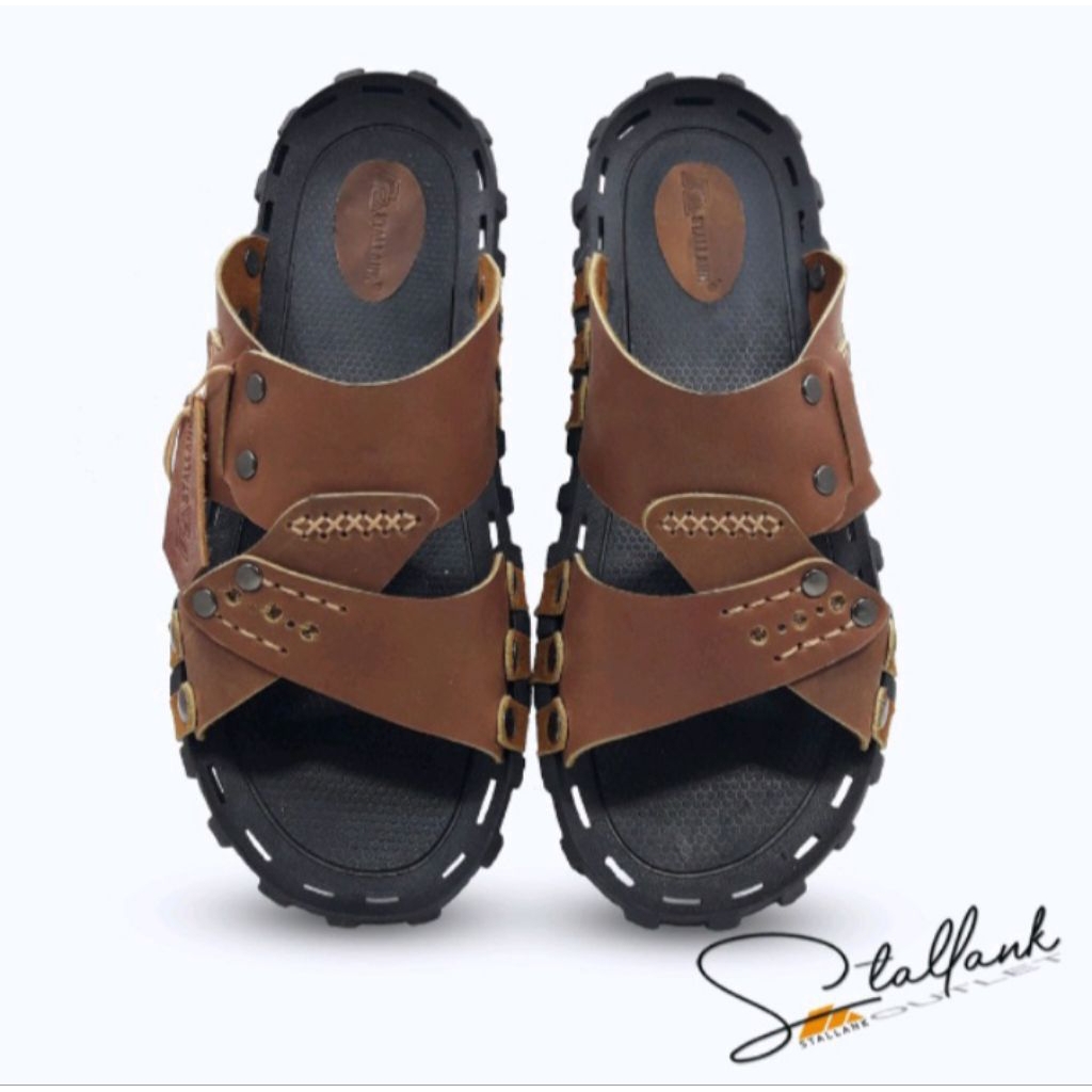 CSC ||| Sandal Slide Pria Kulit Asli Produk Cibaduyut