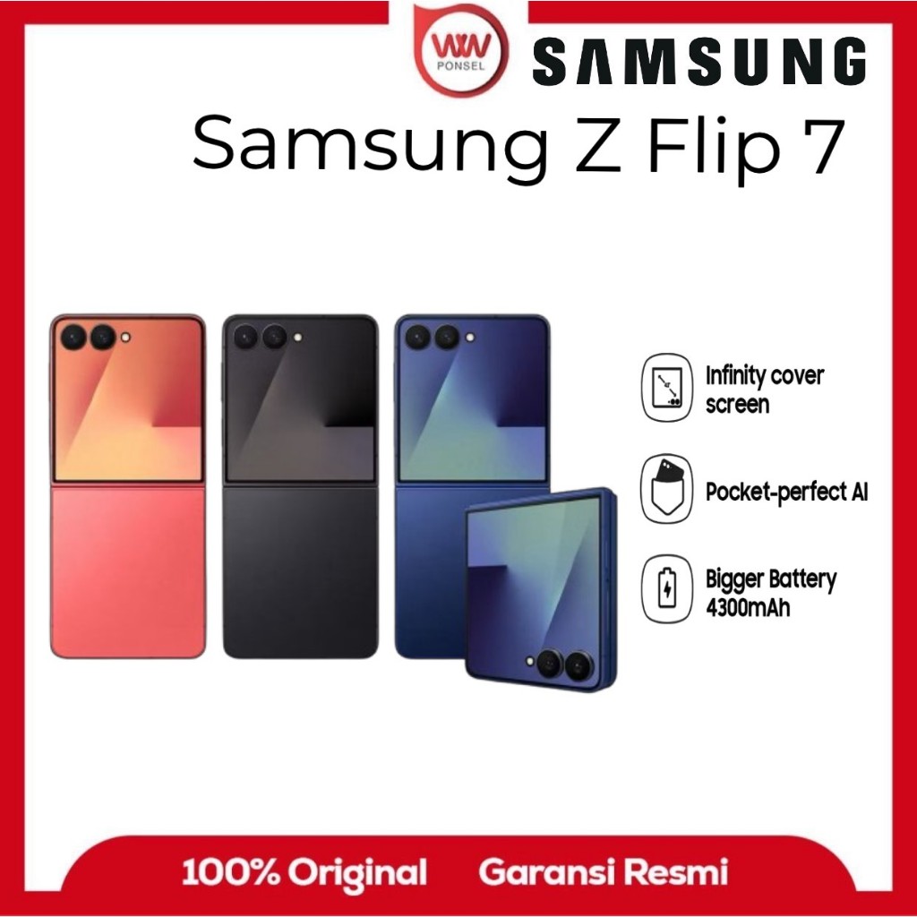 Hp samsung Z Flip 7 Ram 12GB Internal 512GB Garansi Resmi