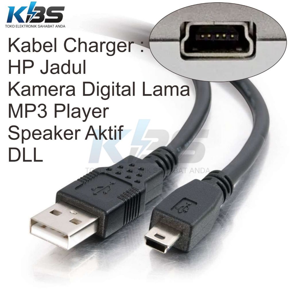 Kabel Charger Mini USB Buat HP Esia Lama Nexia Jadul Lawas Carger MP3 MP4 Kamera Digital Camera PSP