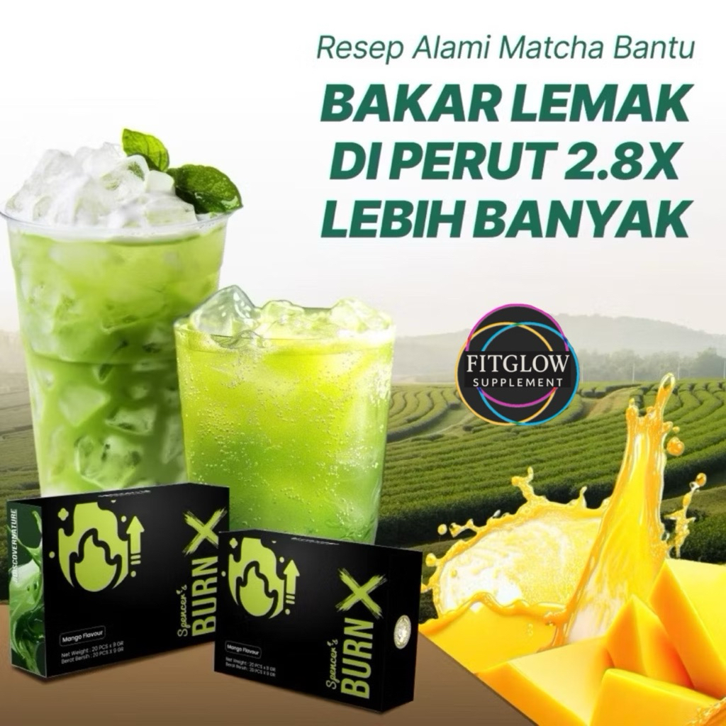 (ECER 5 SACHET) SPENCERS Supergreen Burn X Mango Lemonade - Pembakar Kalori dan Lemak Alami Langsing