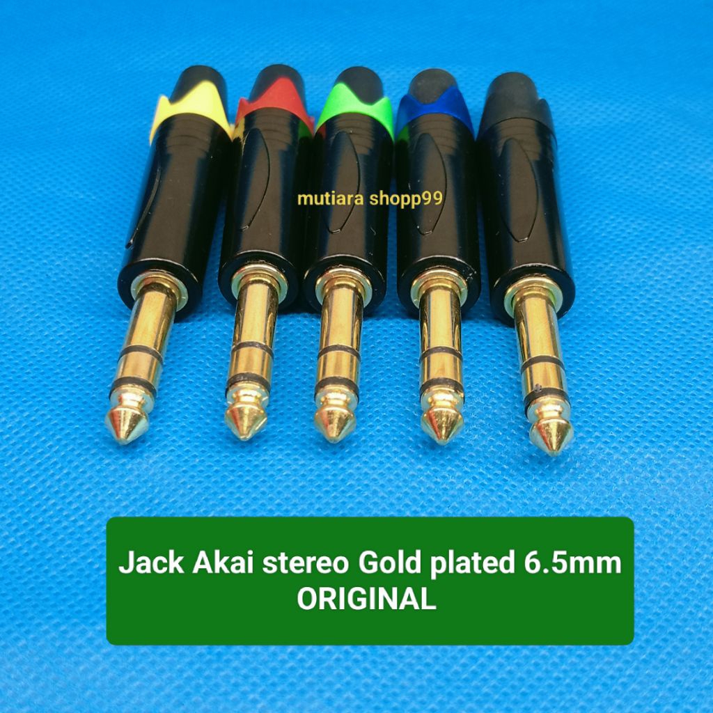Jack Akai stereo GOLD PLATED 6.5mm Original / Jack Akai stereo 6.5mm gold lapis emas  - Jack Akai st