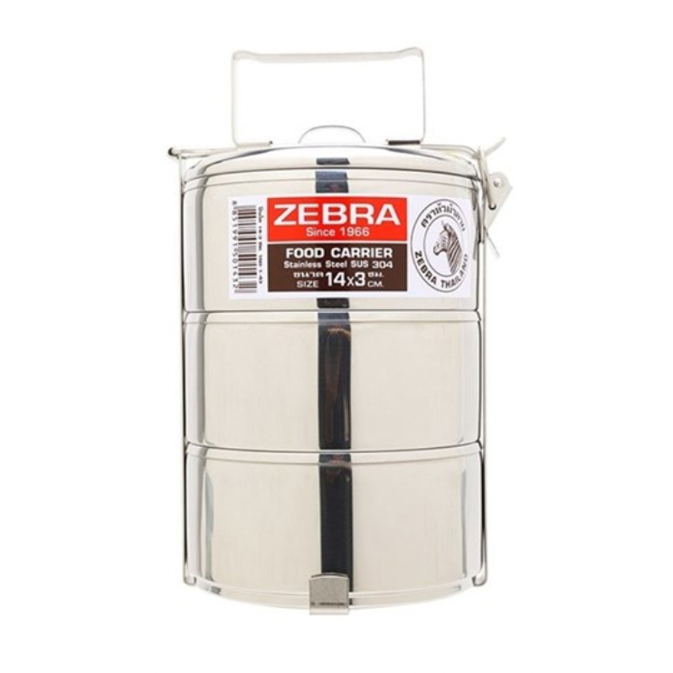 Zebra Rantang 3 Susun Stainless steel 14x3 (150143) / Food Carrier Tebal Susun 3 Tingkat Rantangan