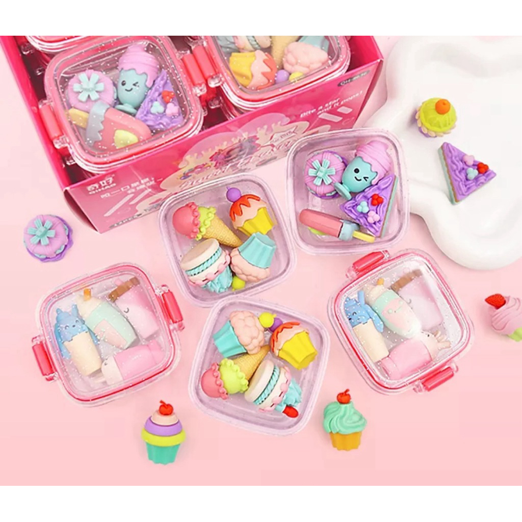 

(Bia COD) Penghapus Karakter Lucu Anak Dessert Cupcake / Puzzle bongkar pasang / gift stationery/pengahpus uik lucu