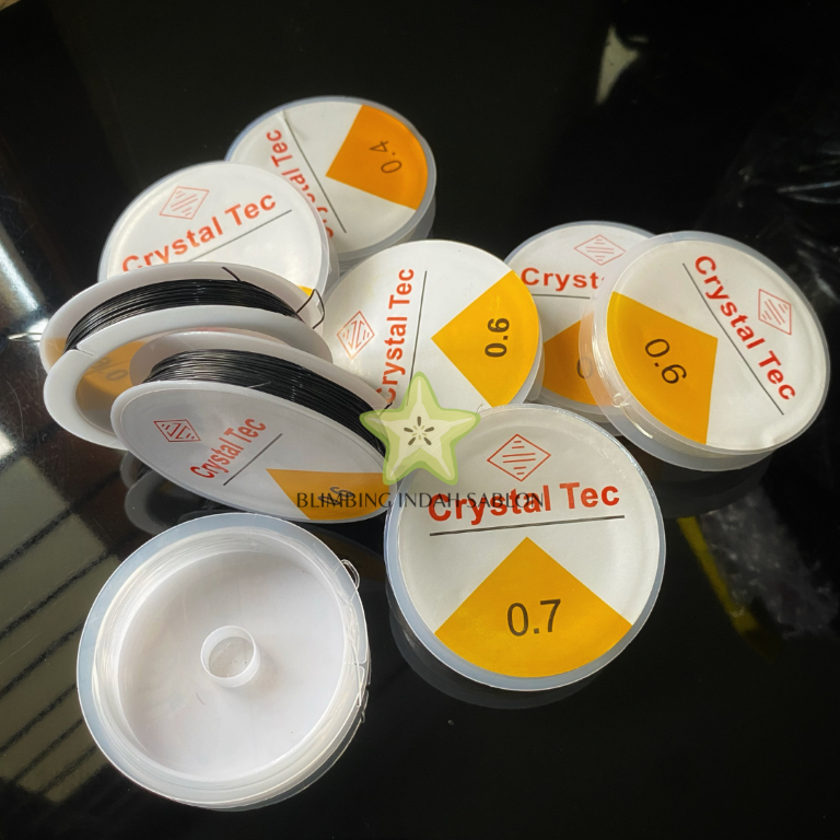 Senar Gelang CRYSTAL TEC SENAR KARET SATU ROLL Diameter 0.6mm Murah Termurah Gulungan Panjang 10m Se