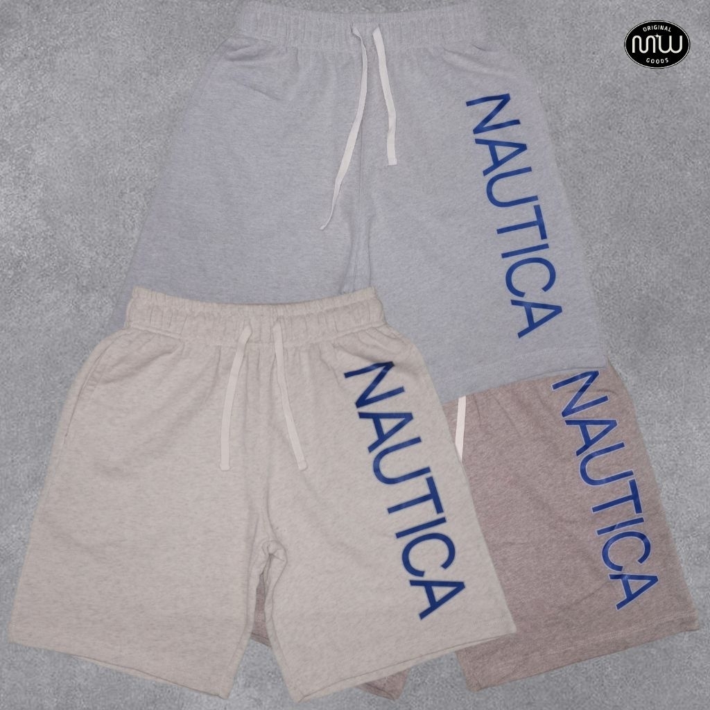 Nautica Fleece Short Pants - Cream, Gray, Chocolate ( Celana Pendek Nautica )
