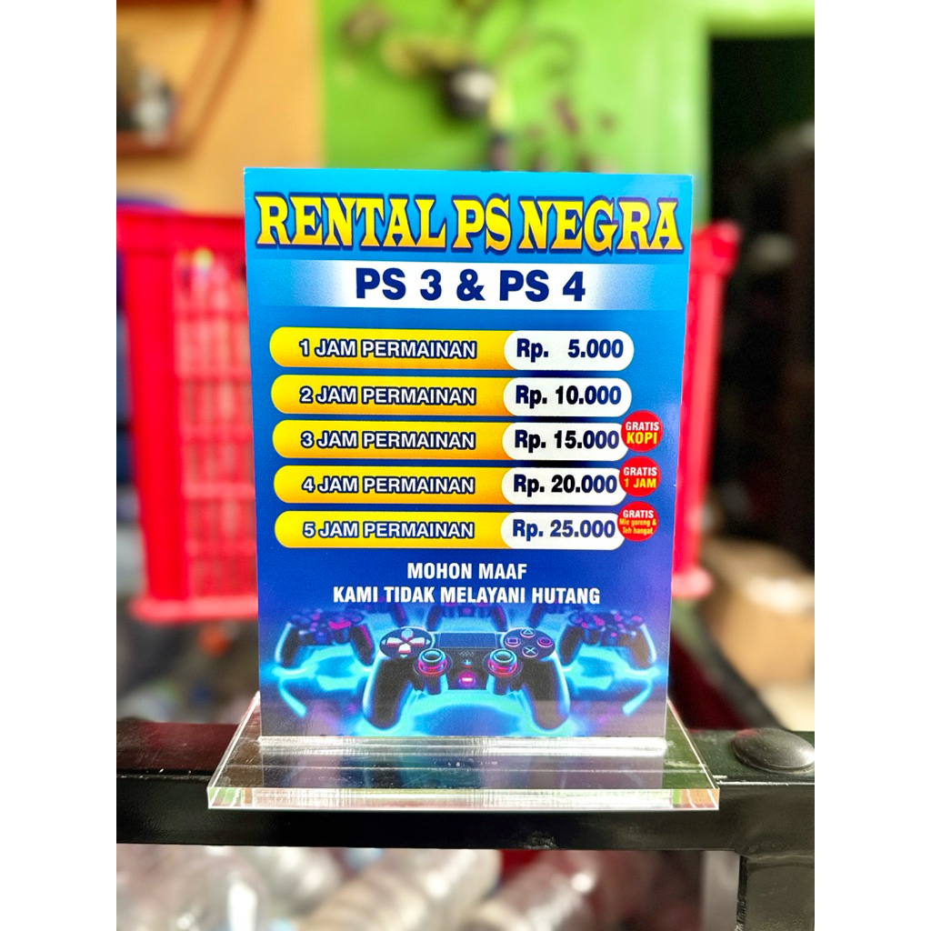 

AKRILIK MEJA UKURAN 15x20CM BISA CUSTOM BIAYA RENTAL PS