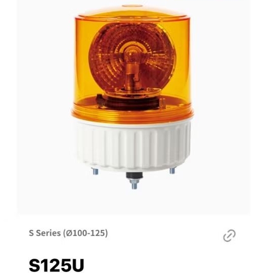 Qlight rotary lamp S125U-220v-amber kombinasi wall mounting bracket