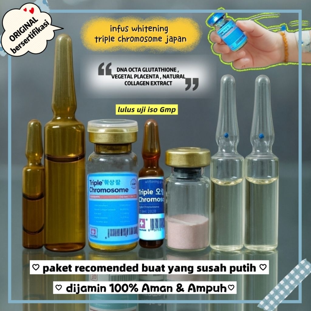 infus whitening japan triple chromosome japan booster/lengkap alkes belum nacl/buat yang susah putih