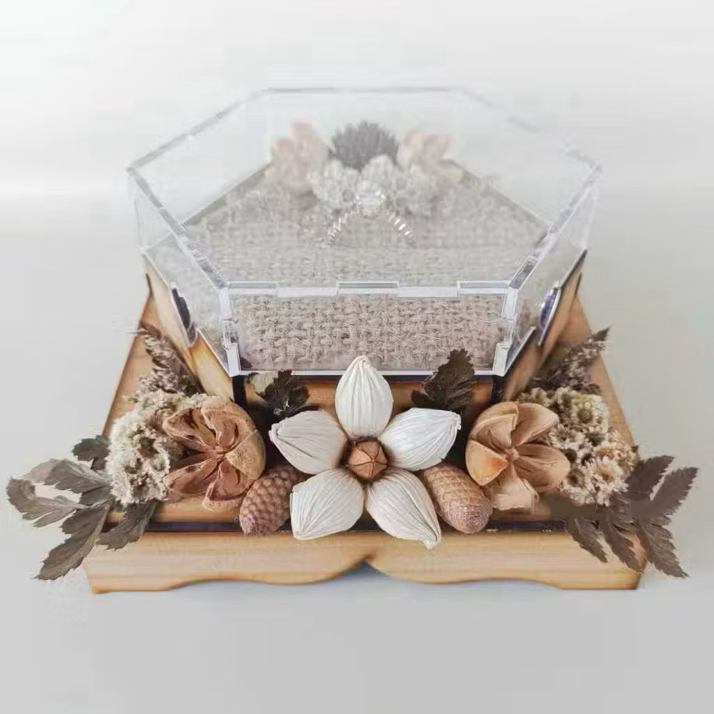 [Box Cincin] BISA INSTAN Box Cincin Hexagonal Rustic Seserahan / Kotak Cincin Rustik Lamaran Pernika