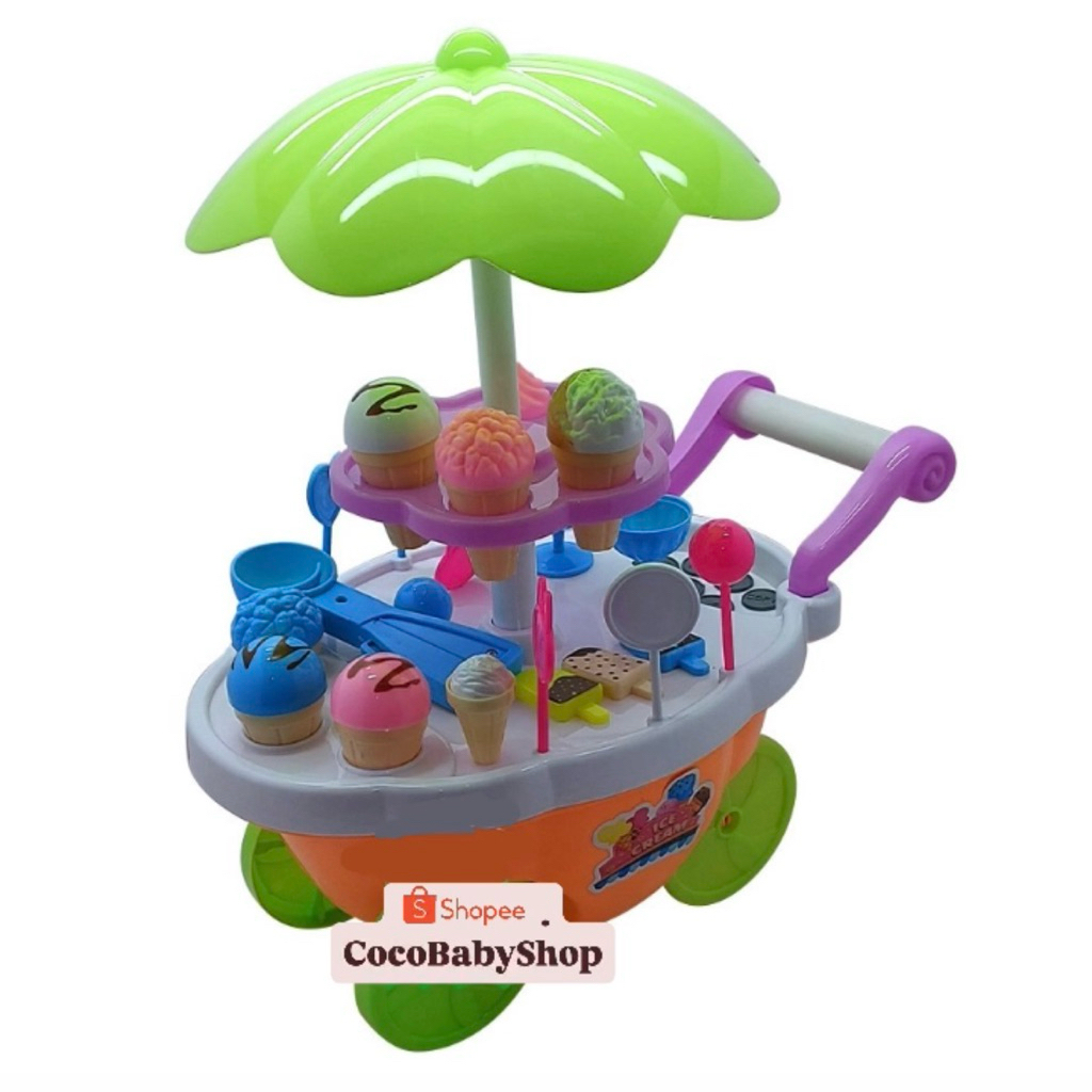 MAINAN ANAK GEROBAK ICE CREAM DORONG JUMBO FI540 MAINAN GEROBAK ES KRIM FI 540 - ICE STROLLER PROMO 