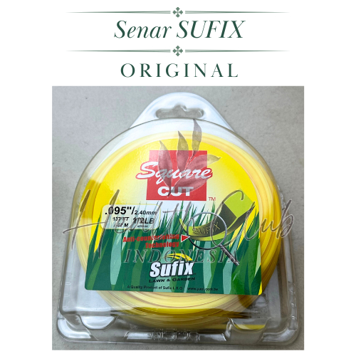SUFIX Senar Nylon 2.4mm Mesin Potong Rumput Sufix 1 LB & 1/2 LB - Senar Nylon Mesin Potong Rumput 1L