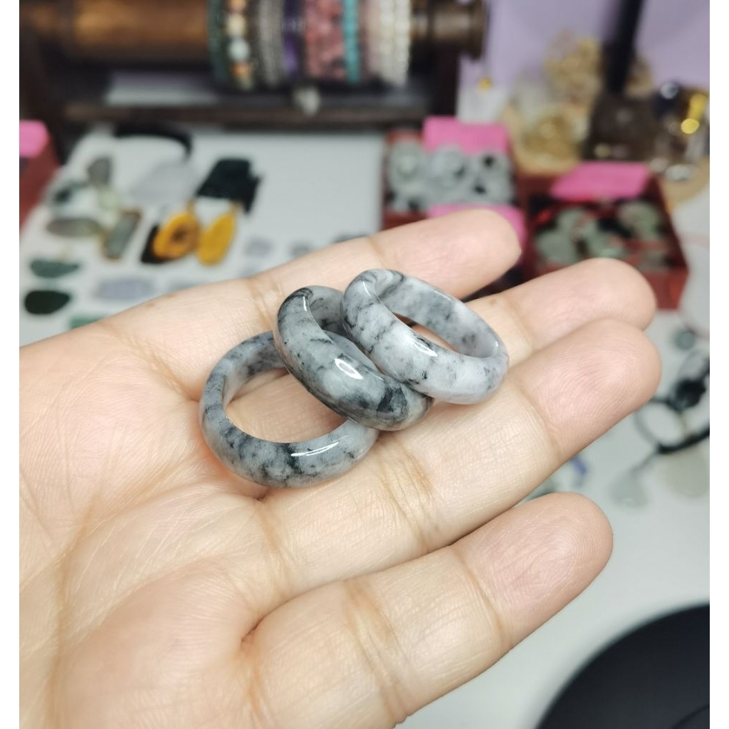 19mm Wuji Ring Burma Cincin Giok Jadeite Jadeite Type A