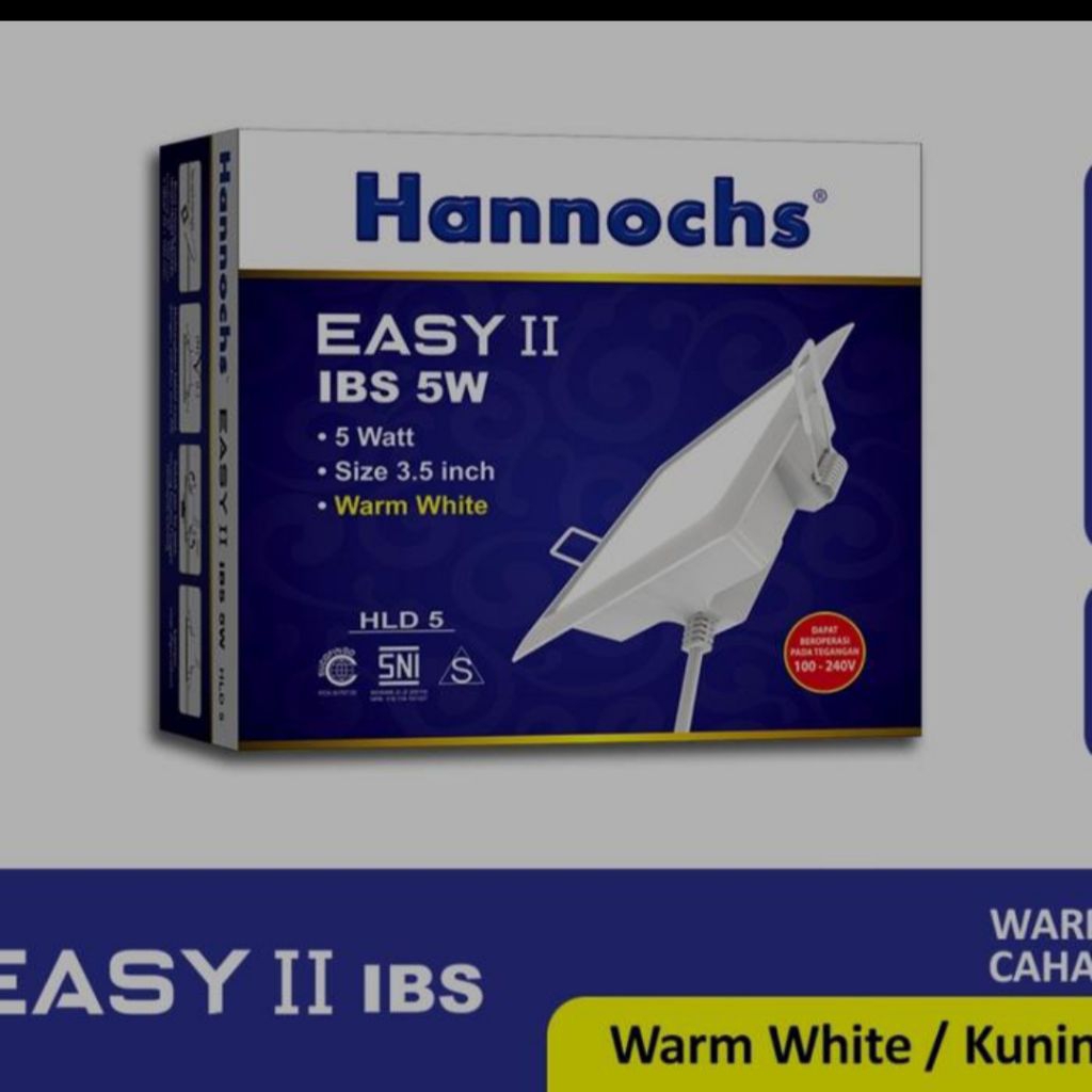 Lampu Downlight LED Tanam Hannochs Easy IBS 5 watt Square Segi Kotak - Putih