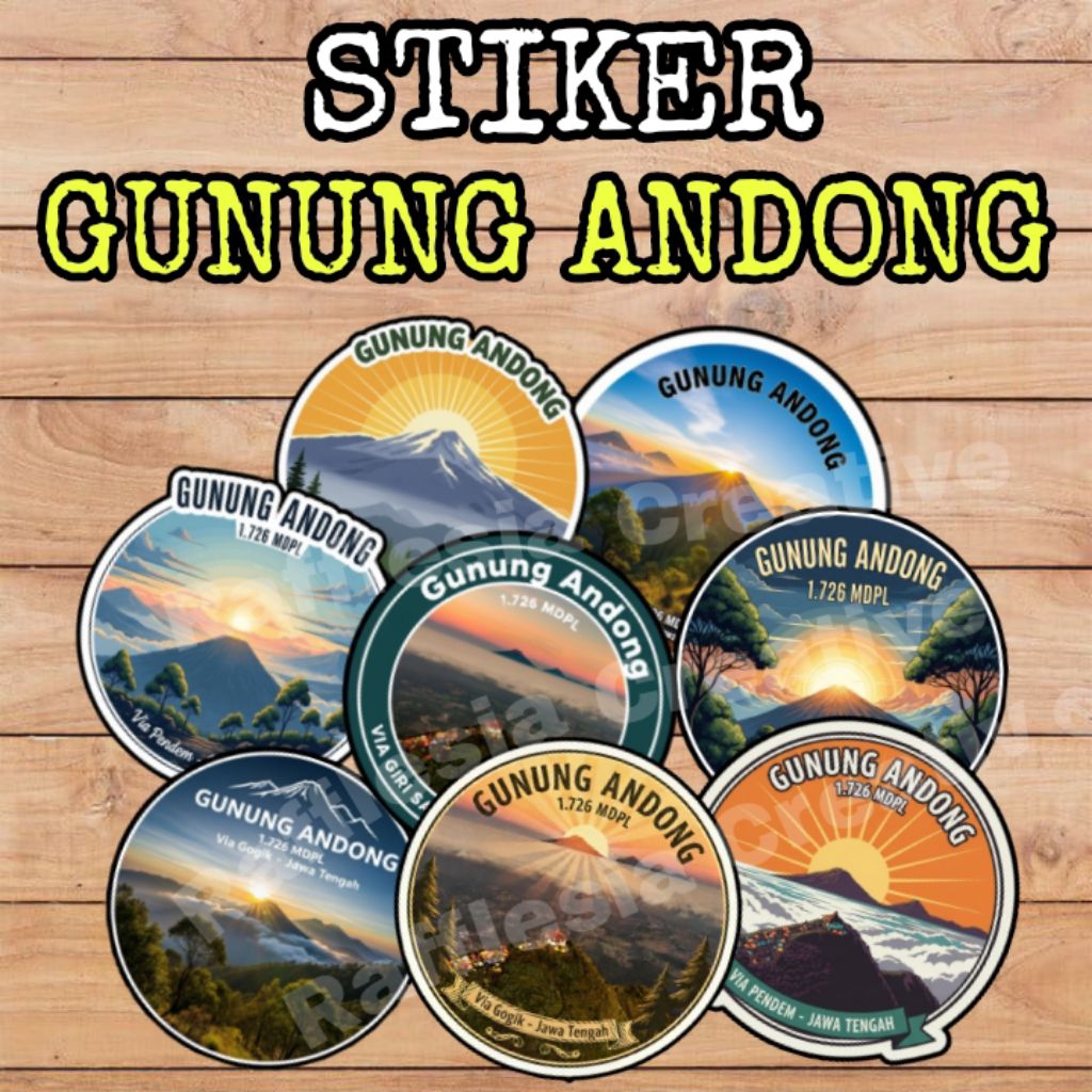 

Stiker Gunung Andong 1.726 MDPL Stiker Jalur Pendakian Gunung Andong Vinyl Glossy Size 6-7cm