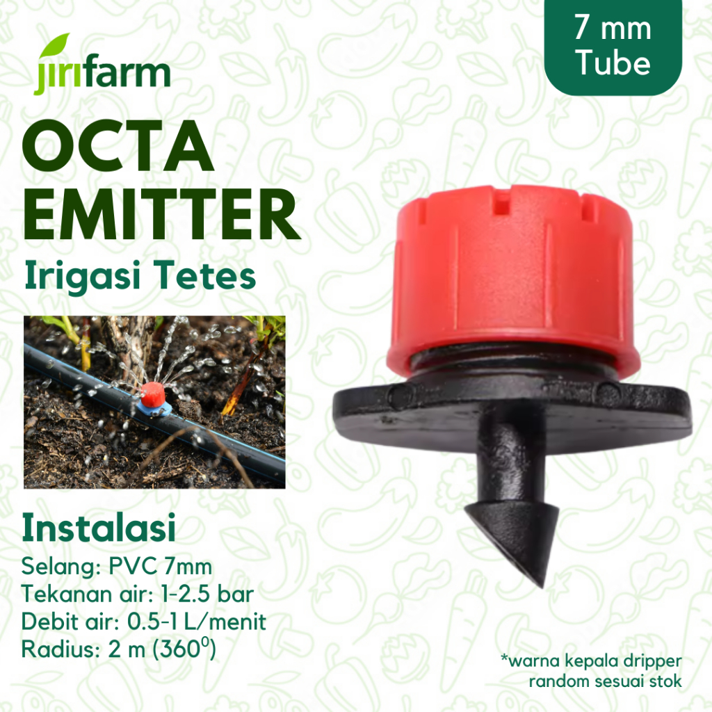 Jirifarm (09250) Adjustable Dripper/Octa Emitter (isi 10 pcs)