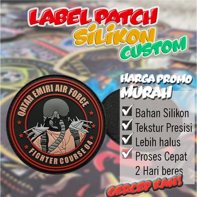 Patch Jersey Custom Silikon 3D Desain Fleksibel