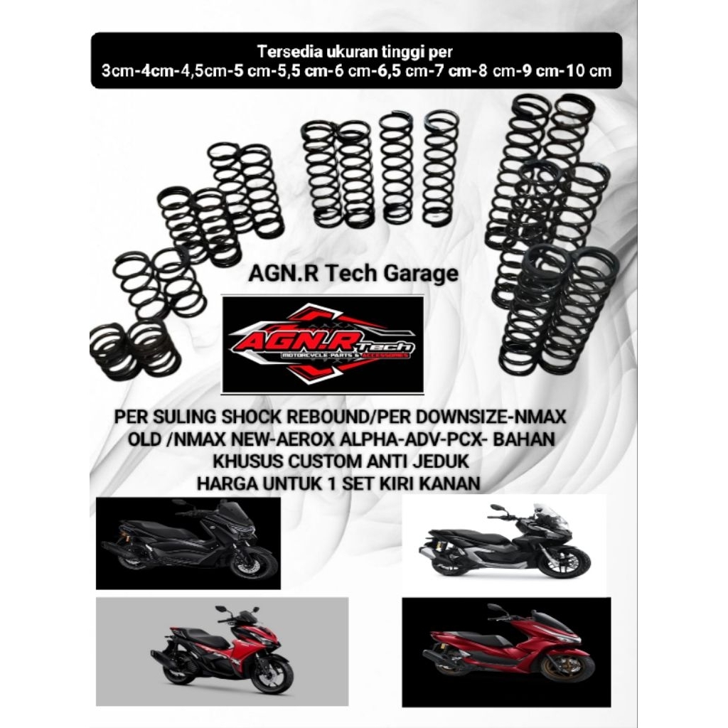 PER SULING SHOCK REBOUND/PER DOWNSIZE-NMAX OLD /NMAX NEW-AEROX ALPHA-ADV-PCX- BAHAN KHUSUS CUSTOM AN