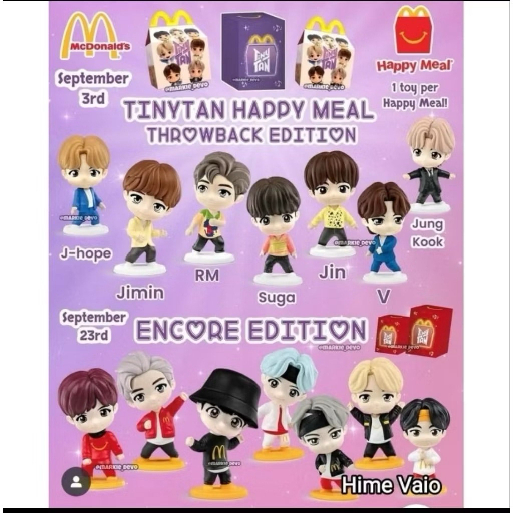 Happy Meal TinyTan Mcd Happy Meal Hadiah Happy Meal TinyTan