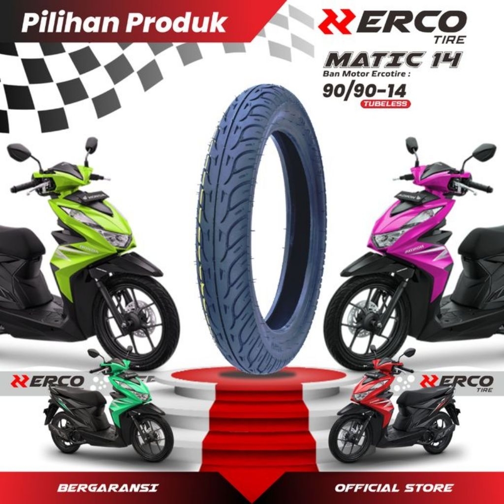BAN ERCO 80/90-14 TUBBLESS// BAN ERCO 90/90-14 TUBBLESS//ERCO TIRE