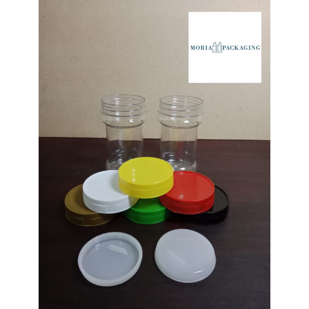 Jar Toples Bulat 150ml Clear PET / Jar Toples Plastik 150ml / Toples Plastik 150ml + Tutup dan Plug