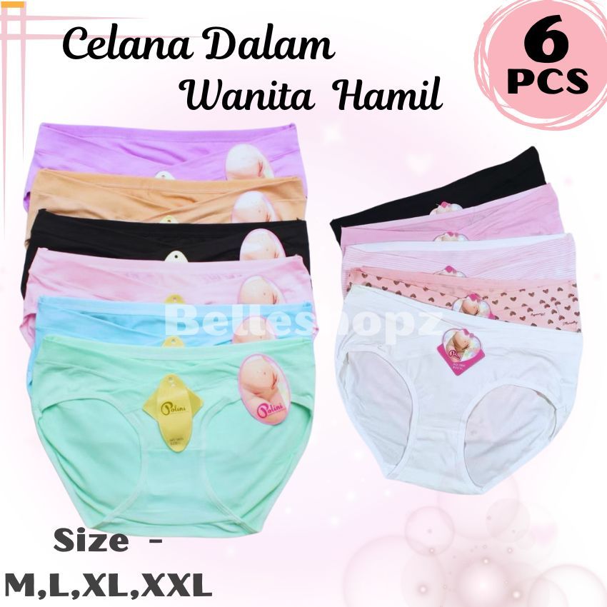 6 PCS Celana Dalam Bumil / CD Ibu Hamil Bahan Halus POLINI