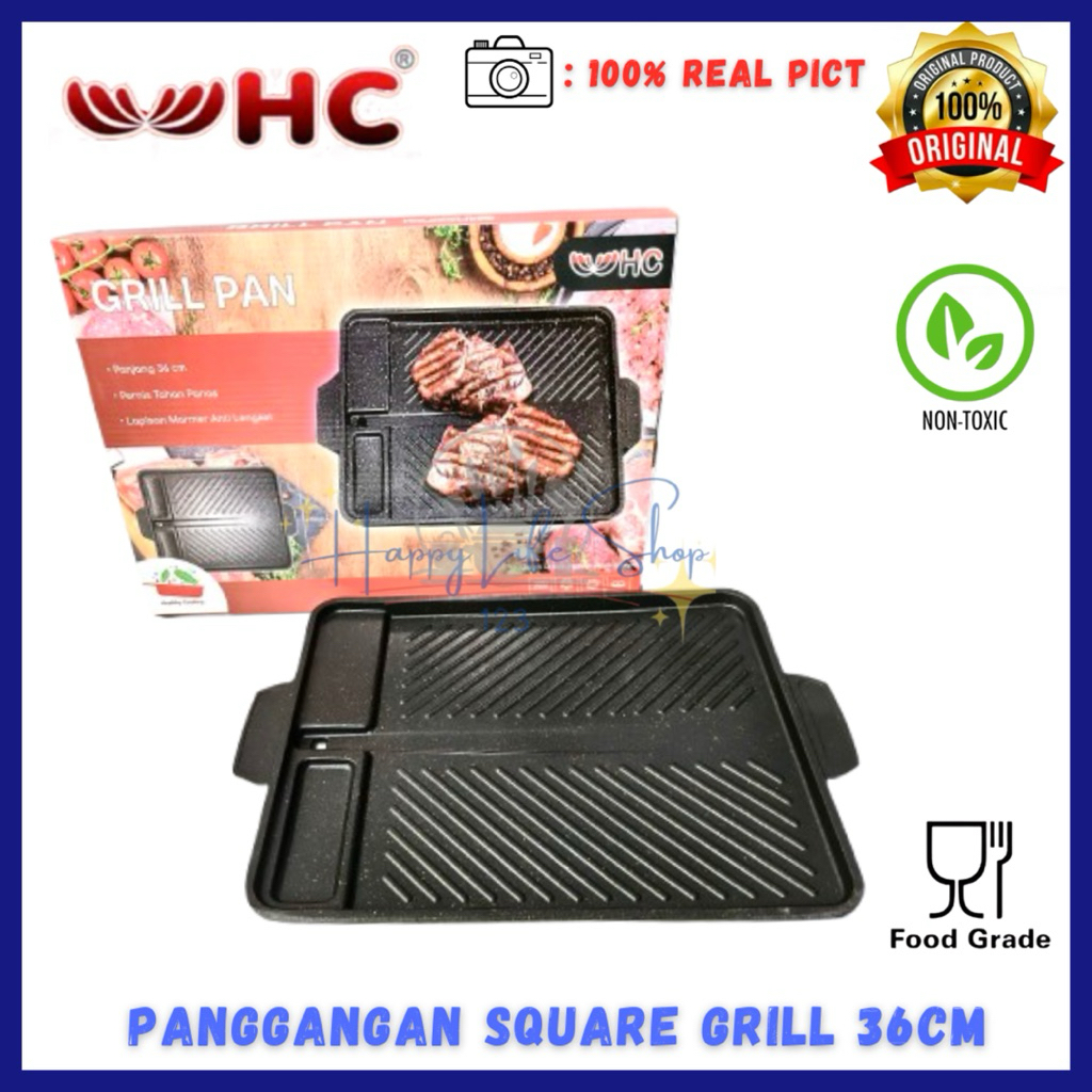 HC Panggangan Grill Pan Anti Lengket / Square Grill 36cm / Square Grill Pan Anti Lengket