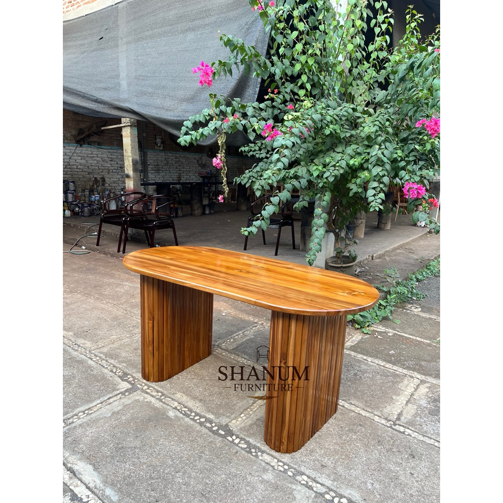 meja makan oval meja makan kayu jati oval meja makan bulat meja garis kayu jati minimalis