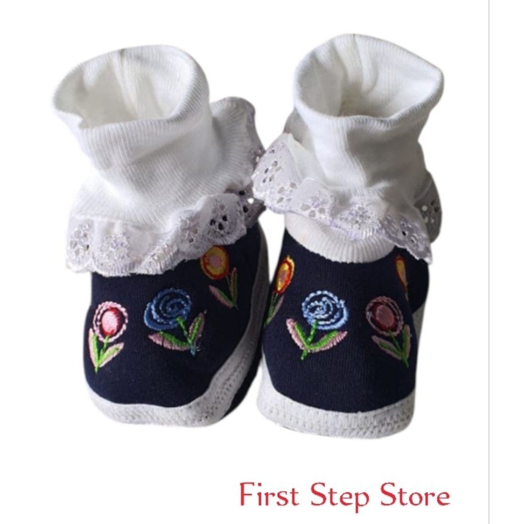 Sepatu Bayi Cewek/Cowok Bordir 0-6 bulan