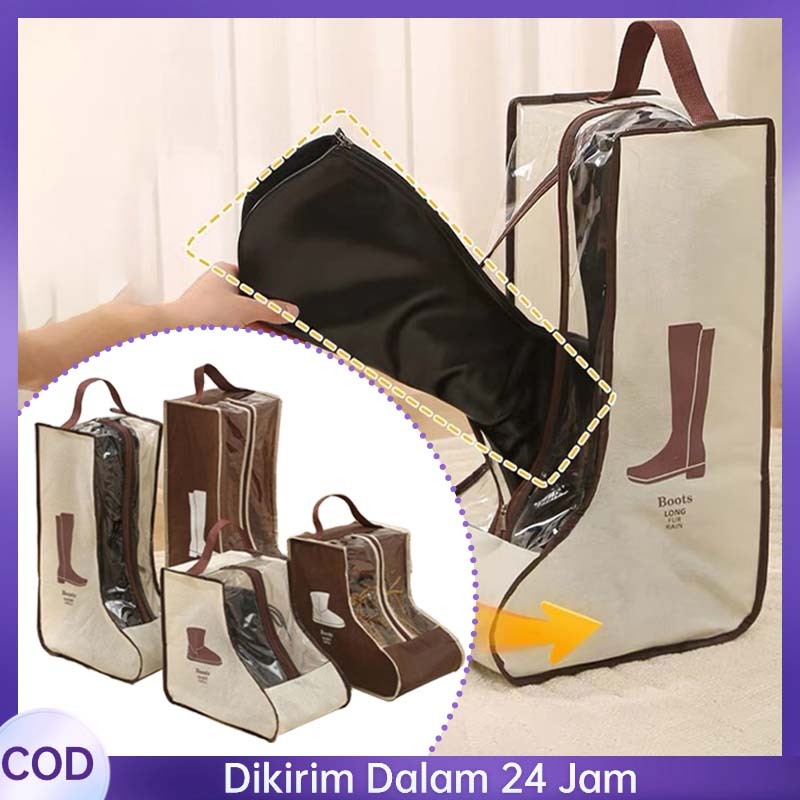 2 pasangTas Boots Storage Penyimpanan Sepatu Travel Cover Sepatu Anti Debu Tempat Sepatu Tas Sepatu 