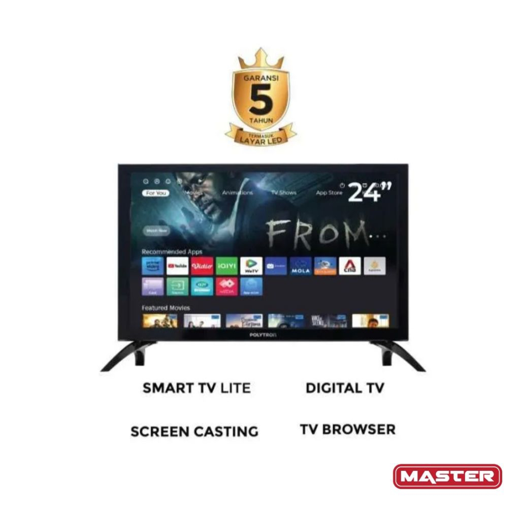SMART TV 24 INCI POLYTRON 24CV1869 GARANSI RESMI 5 TAHUN